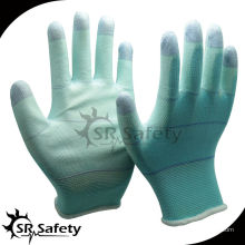 SRSAFETY nylon bleu pu revêtu de sécurité gants de travail / gants à main